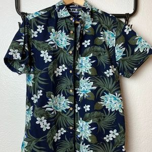 Navy/Green Floral S/L Buttondown Shirt